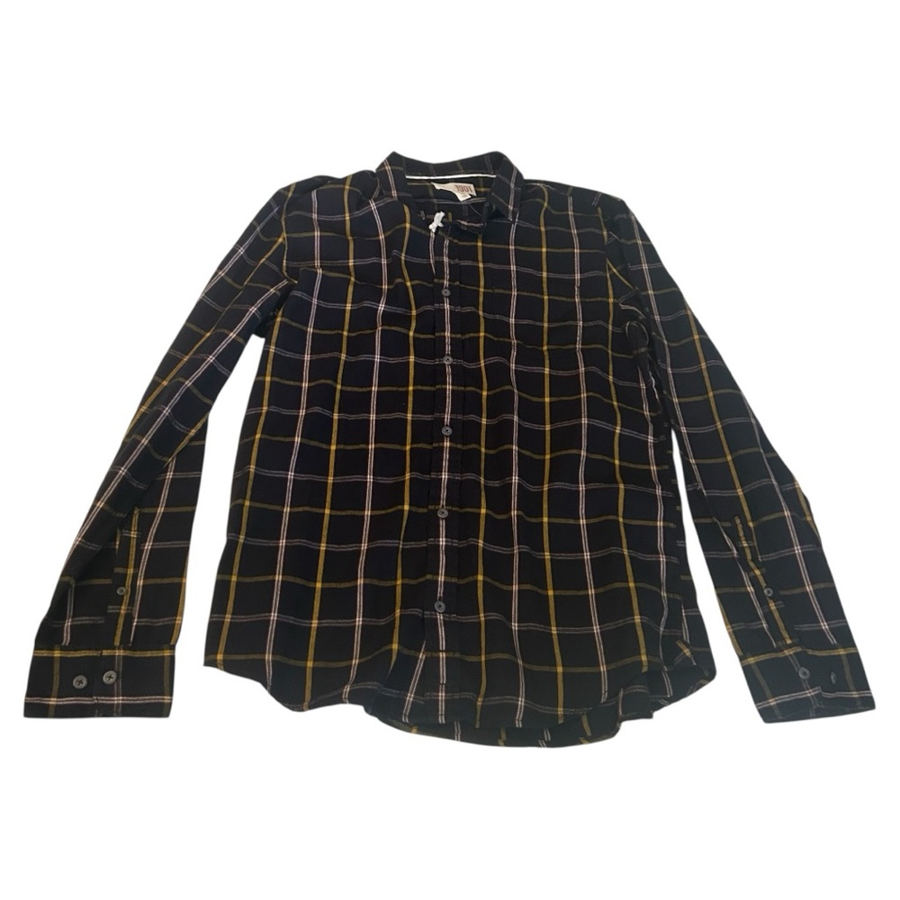 1901 NWT Nordstrom black rock tartan plaid button down red yellow